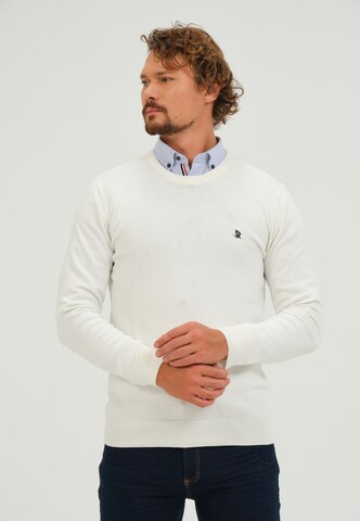 Pull-over Giorgio di Mare en blanc