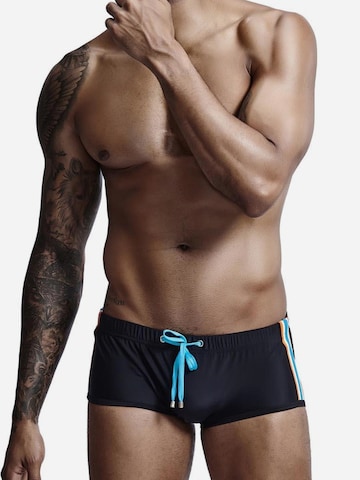 SEOBEAN Swim Trunks in Black: front