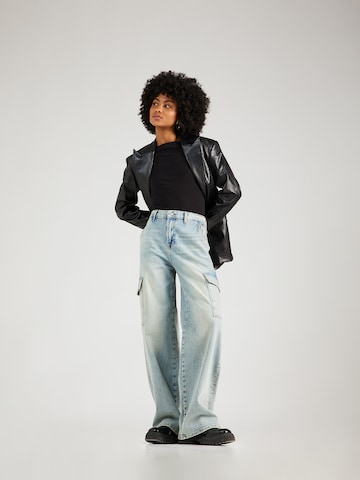 7 for all mankind Wide Leg Cargojeans 'Scout Frost' i blå