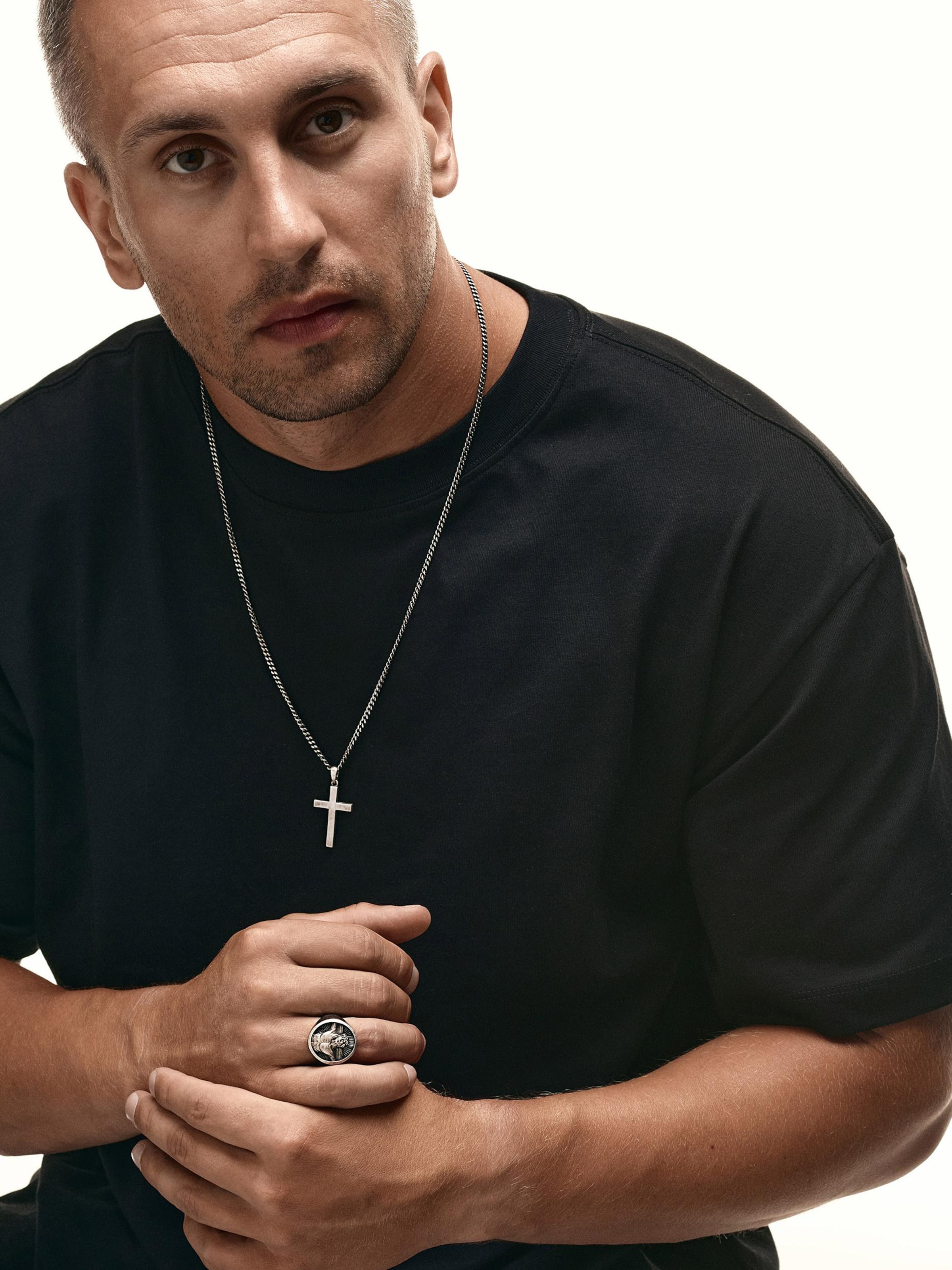 Pendentif 'KRUIS MINIMAL' REYTEL en argent : devant