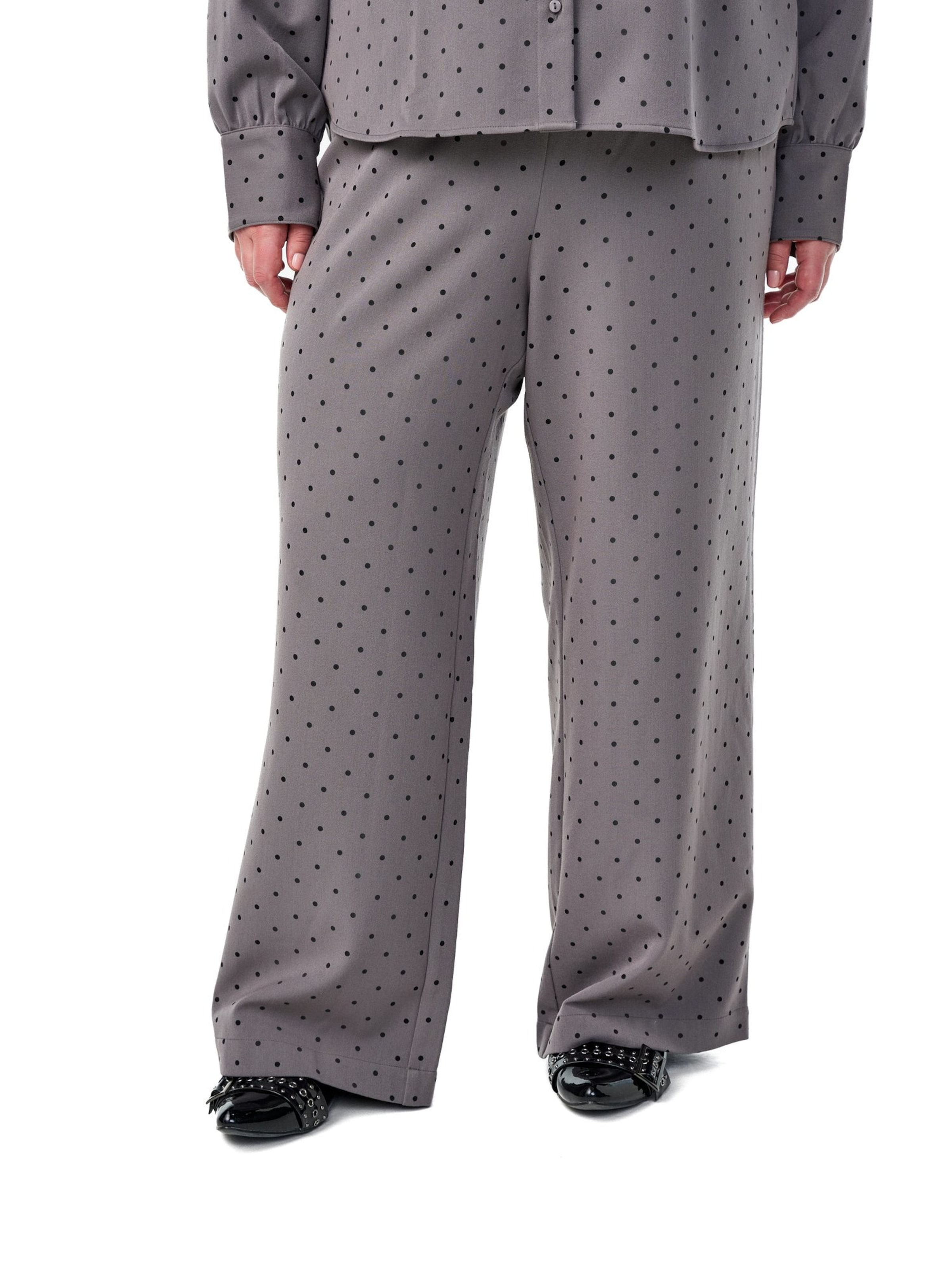 Zizzi Свободный крой Штаны 'Maida' в Серый: спереди