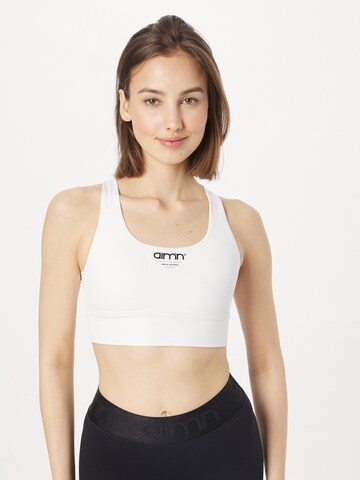 aim'n Bralette Sports Bra in White: front