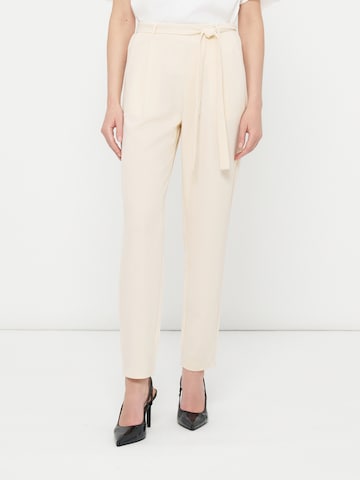 Anna Field Regular Bandplooibroek in Beige: voorkant
