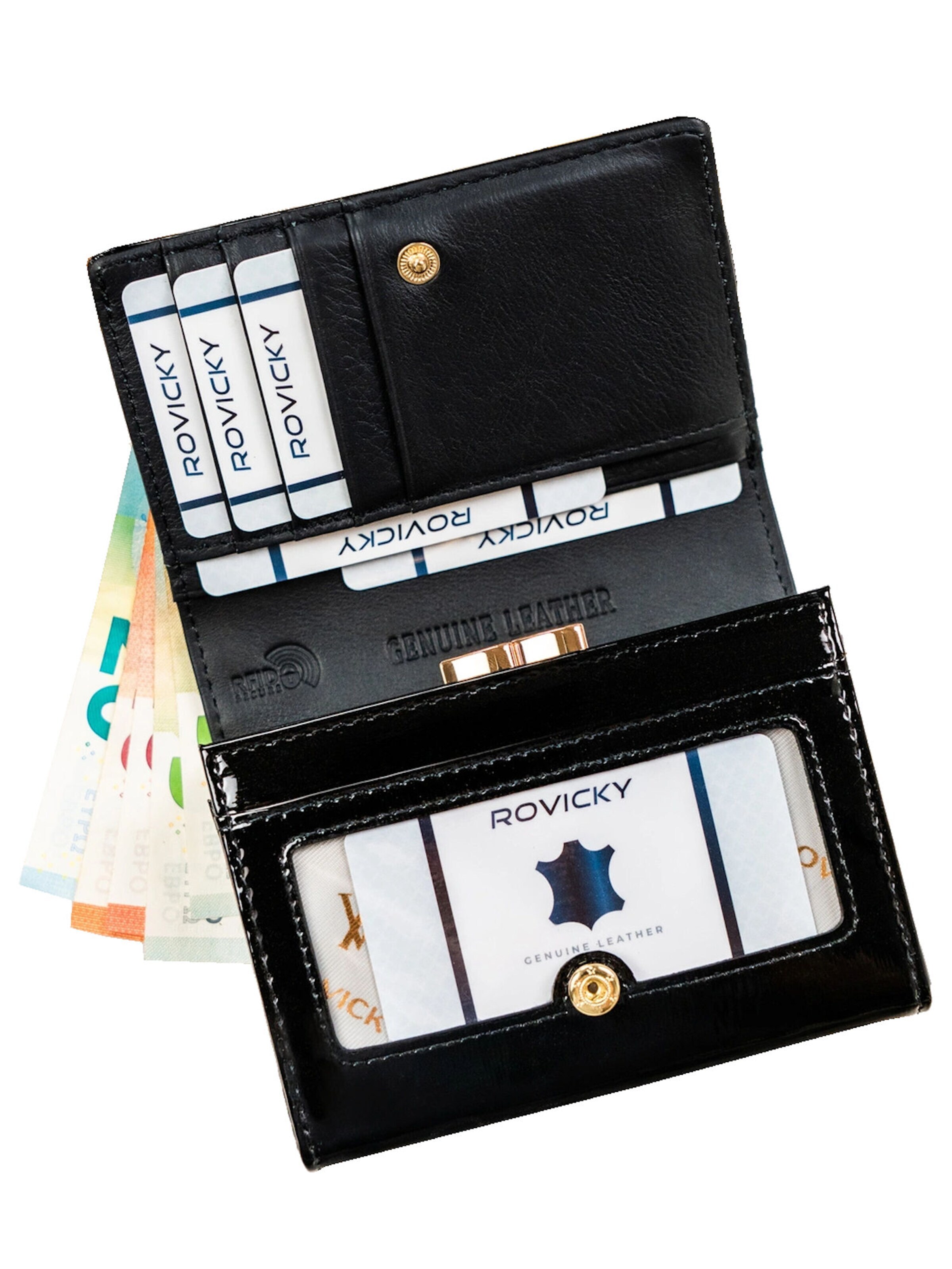 Tomshop24-7 Wallet 'Rovicky-Lack RFID' in Black