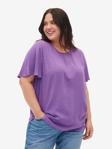 Zizzi - Blusa 'Xuilt' em roxo: frente