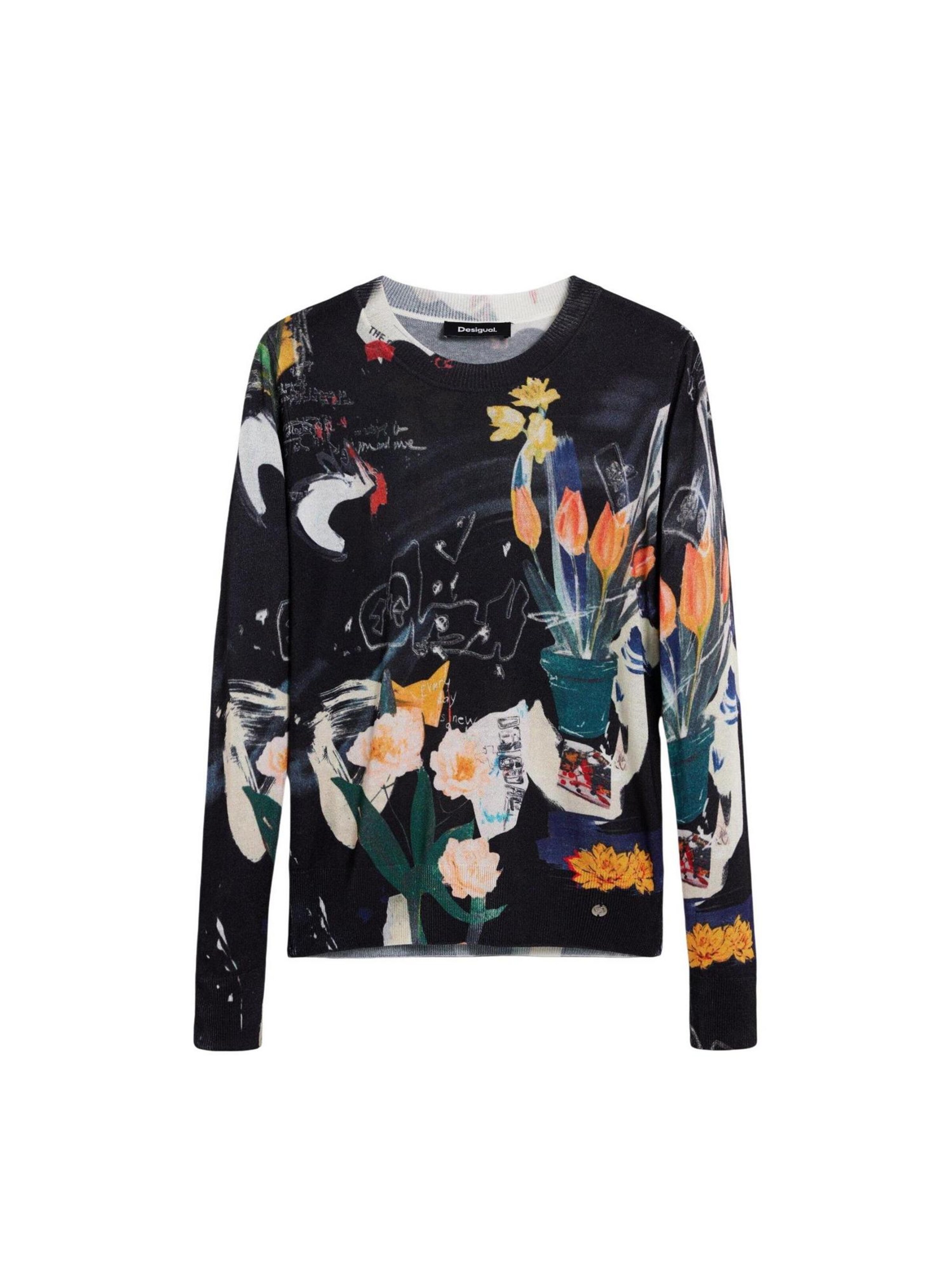 Desigual Sweater 'JERS_NANTES_LACROIX 26SWJF35' in Black: front