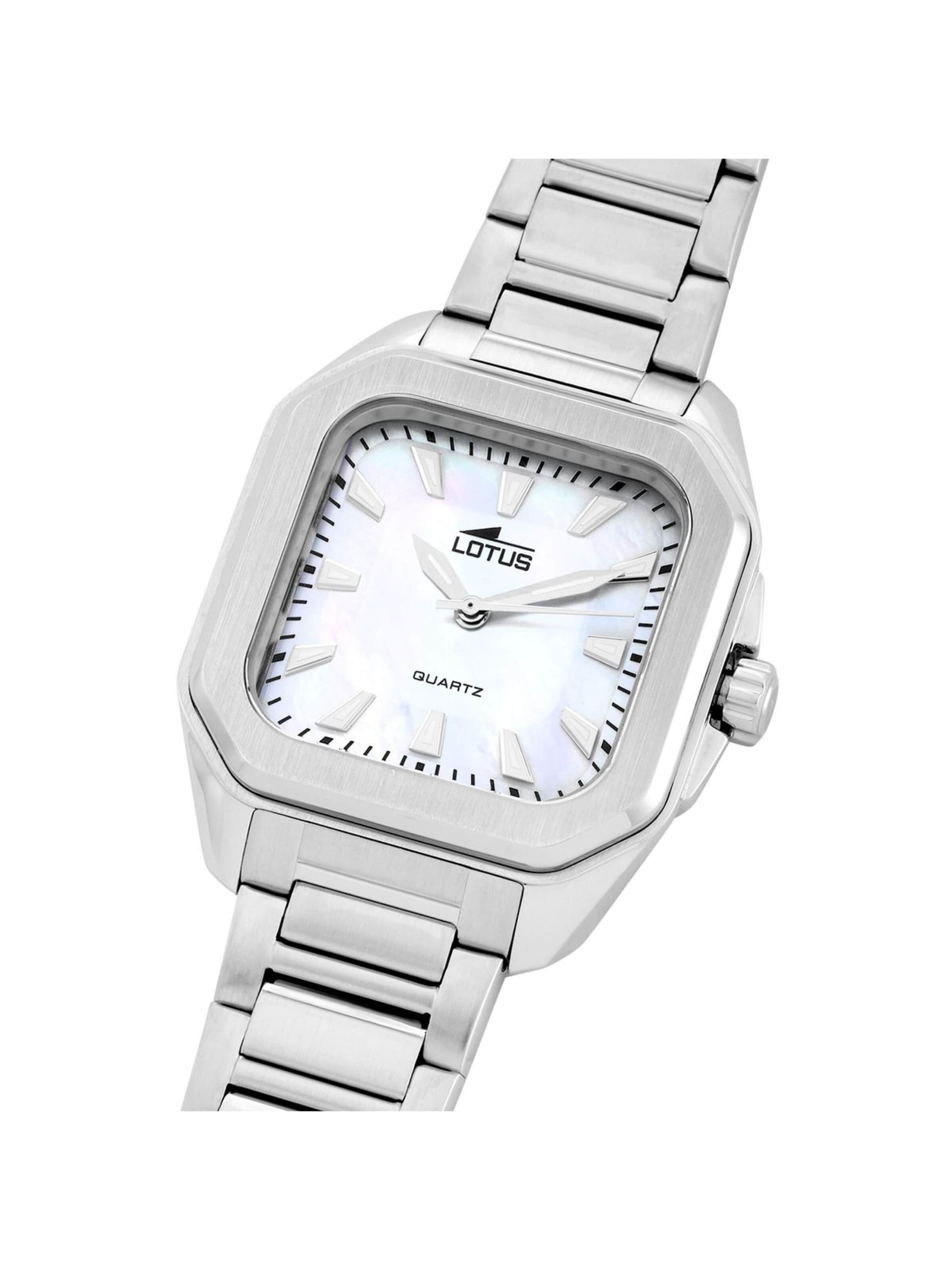 Lotus Analoog horloge 'Lotus - Watch Square Series - Quartz watch movement - Watch case width: 35 mm' in Wit