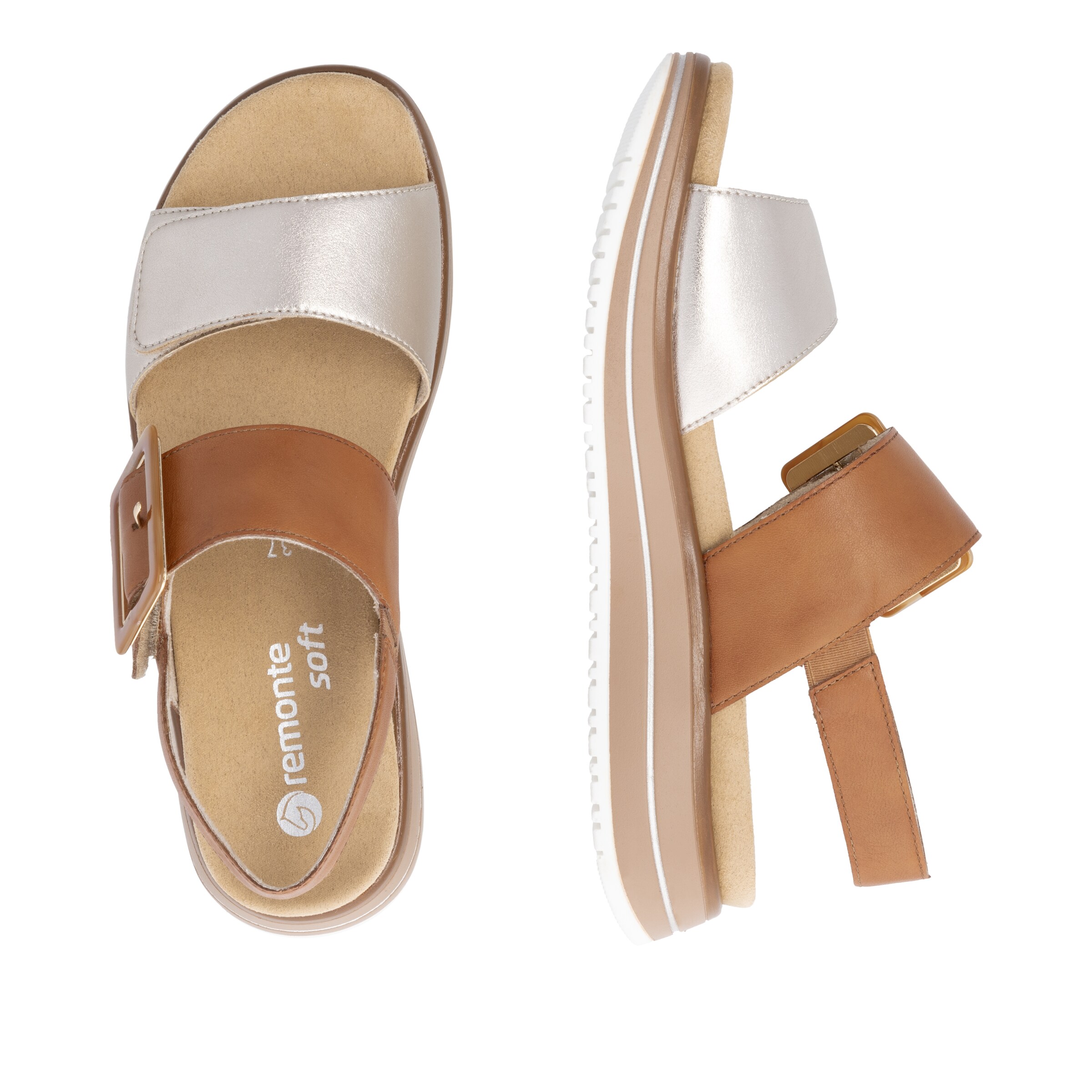 REMONTE Strap Sandals in Brown