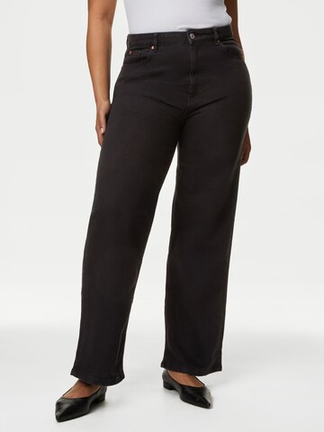 Marks & Spencer Wide leg Jeans in Black: front