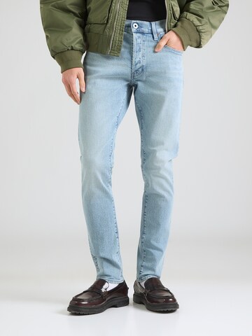 G-STAR Úzky strih Džínsy '3301' - Modrá: predná strana