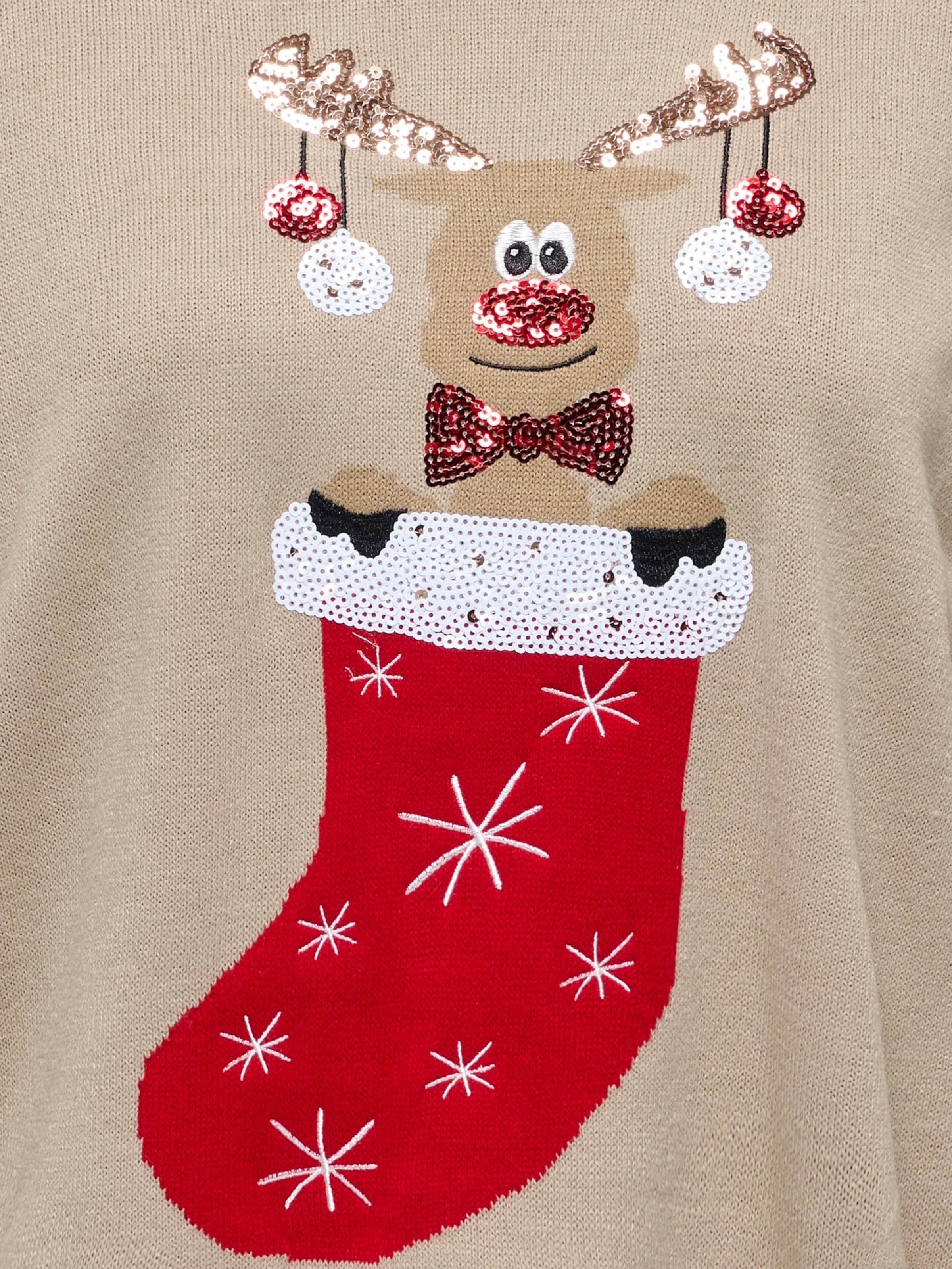ONLY Sweater 'Xmas Shine' in Beige