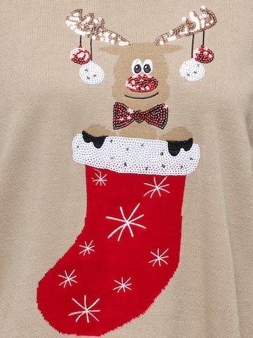 ONLY Trui 'ONLXmas Shine' in Beige