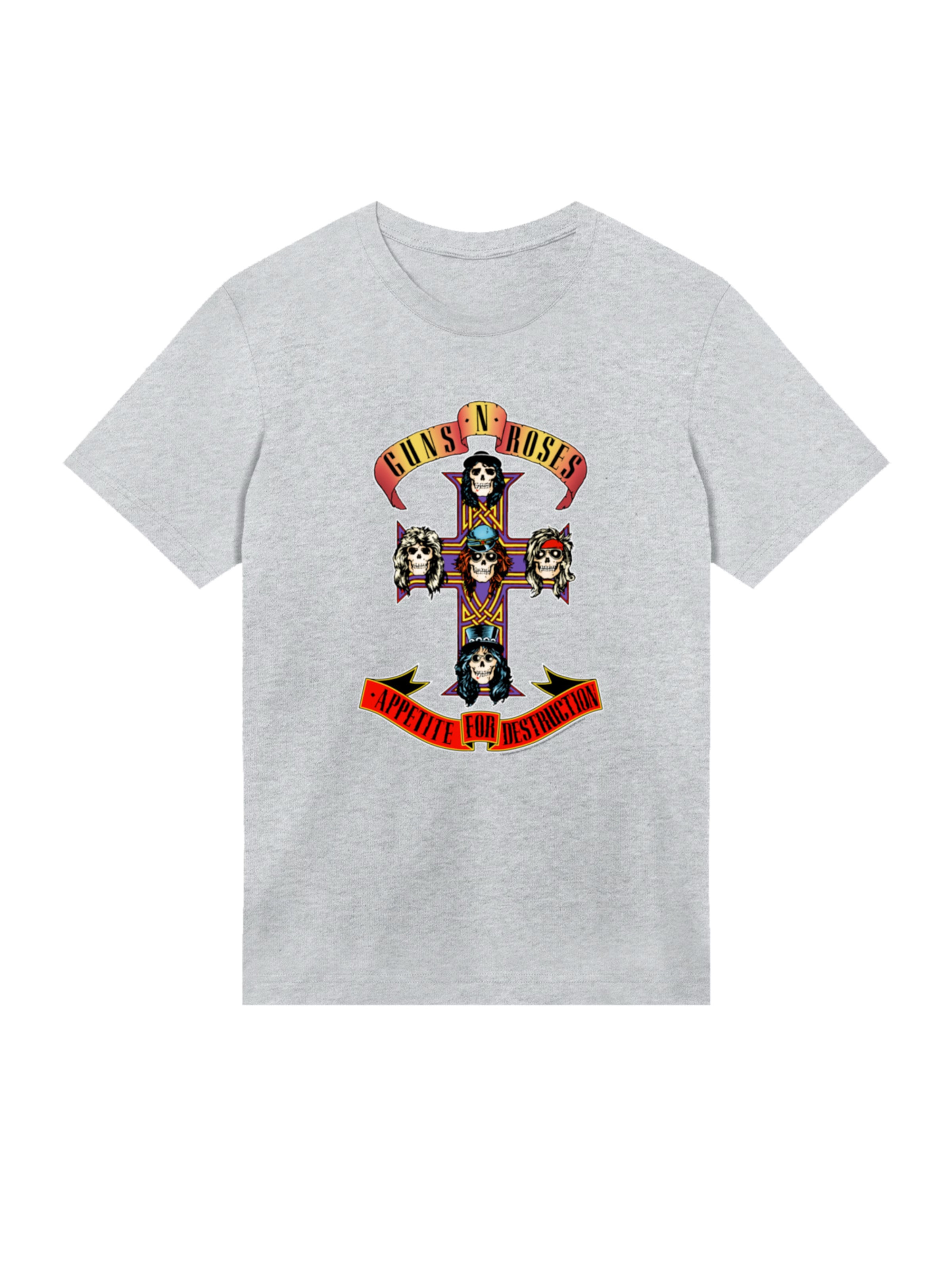 F4NT4STIC T-Shirt 'Guns 'n' Roses Appetite For Destruction' in Grau: Vorderseite