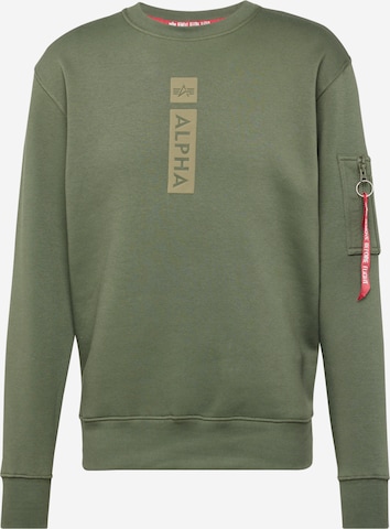 ALPHA INDUSTRIES Sweatshirt in Green: front