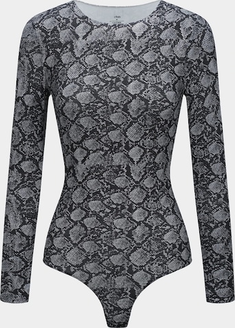 cfab (formerly creamy fabrics) - Body 'Crew Neck Longsleeve Bodysuit' en gris: frente