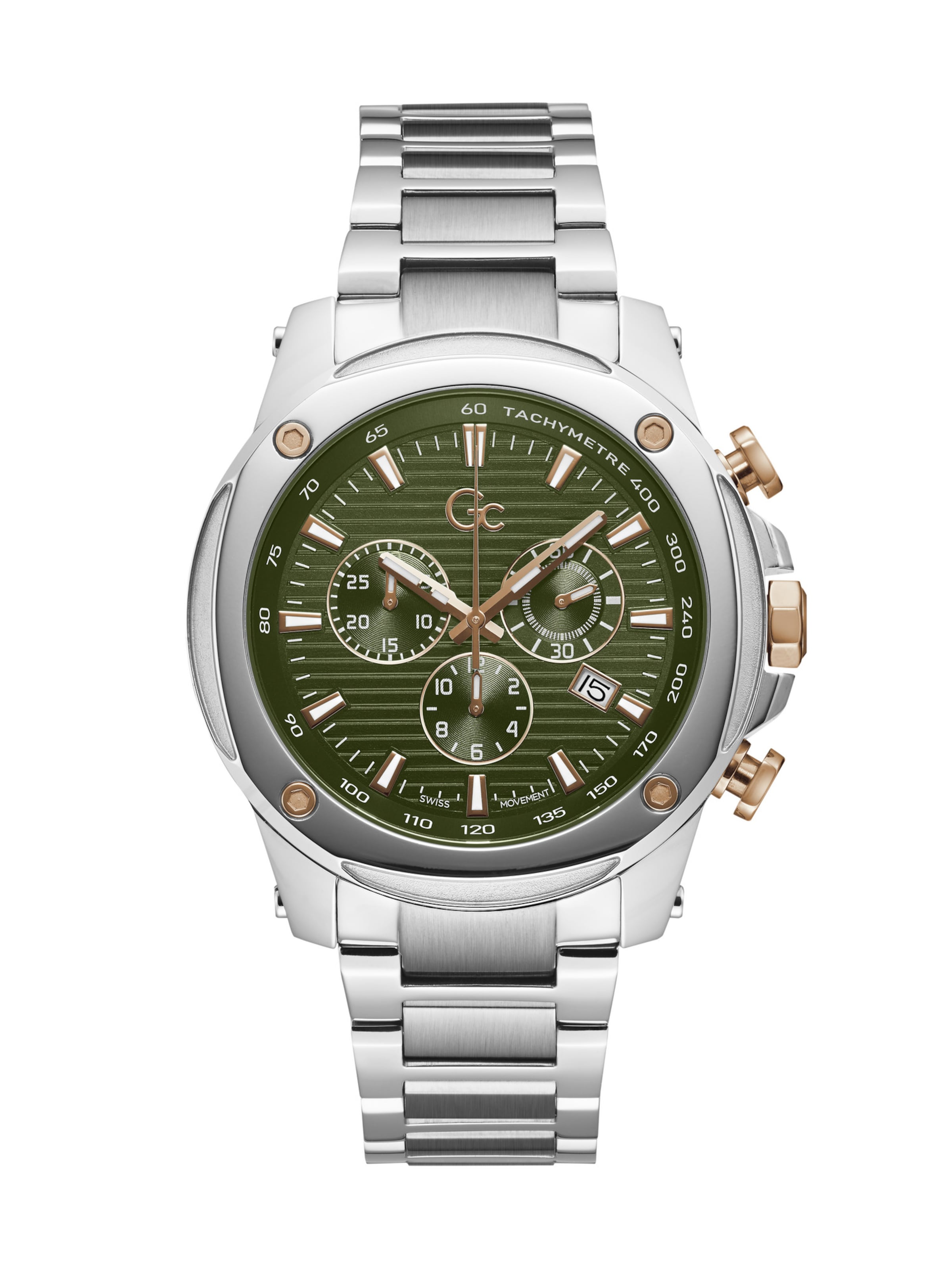 Gc Analoguhr in Silber: Vorderseite