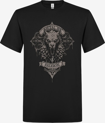 T-Shirt 'Powerwolf Wolfhead' Rockshirts en noir : devant