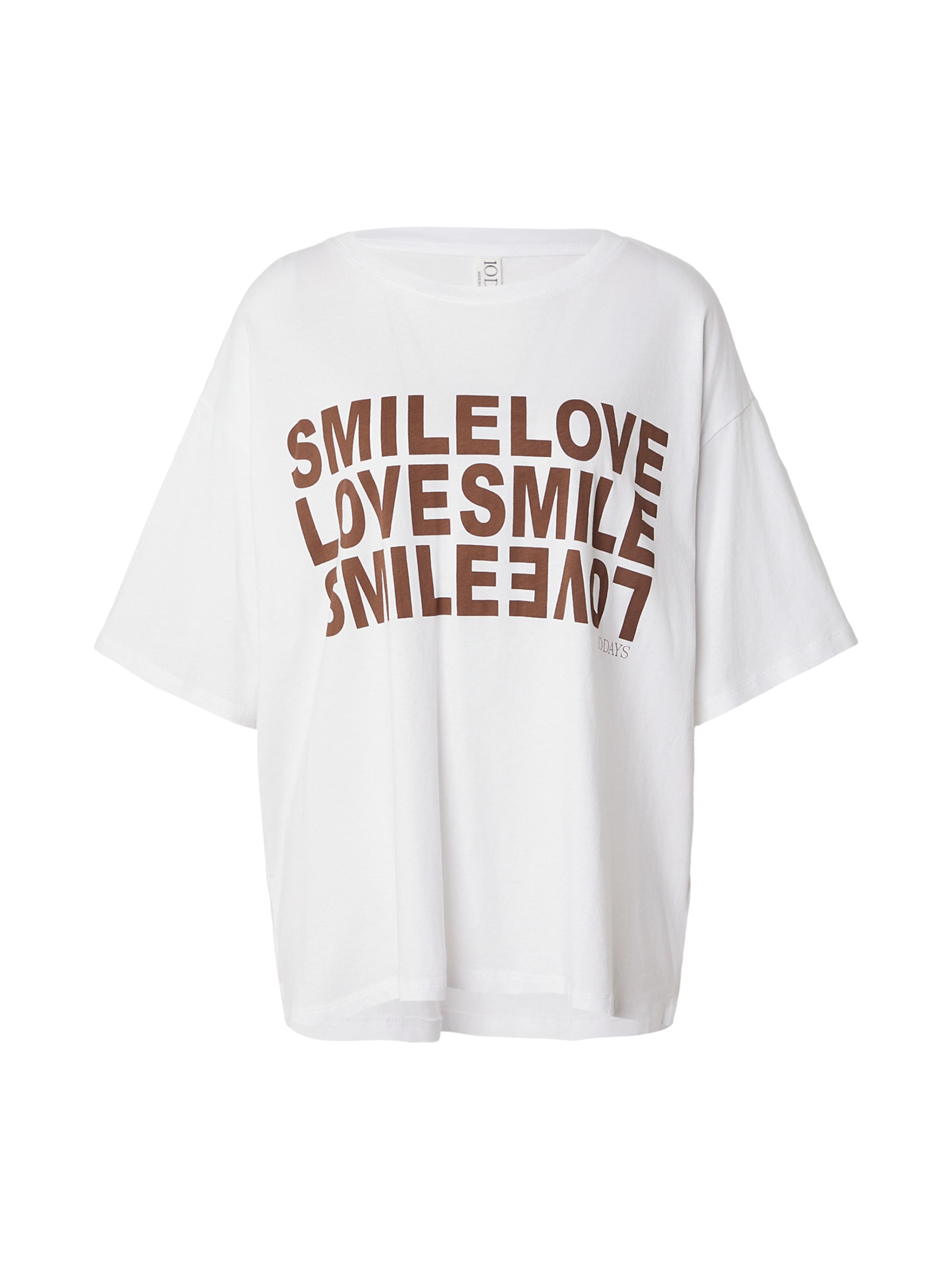 T-shirt 'Smile Love Tee' 10Days en blanc : devant