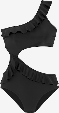 LASCANABustier Jednodijelni kupaći kostim - crna boja: prednji dio