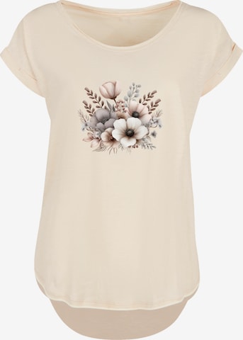T-shirt 'Blumenstrauß Boho' F4NT4STIC en beige : devant