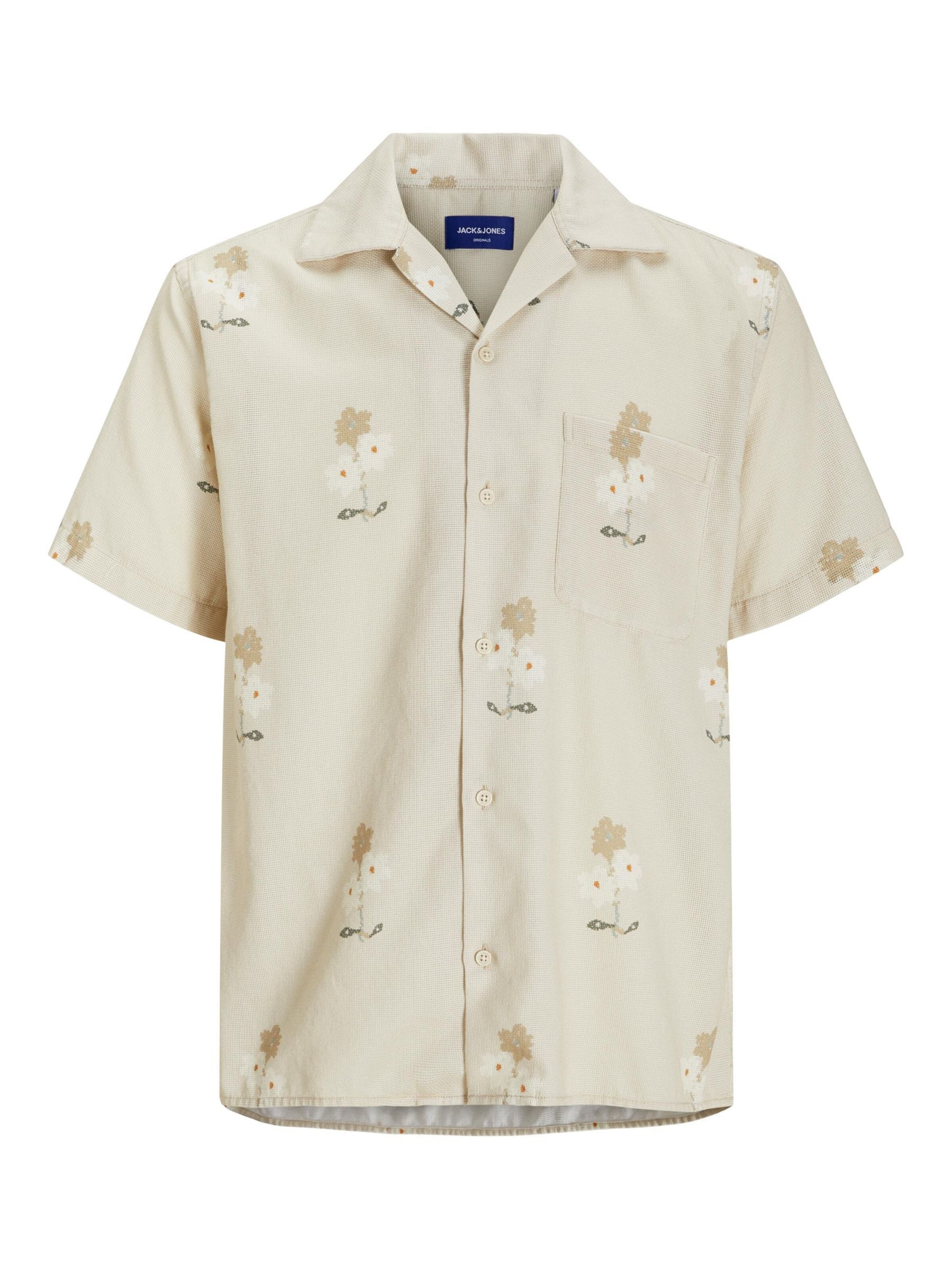 JACK & JONES Comfort fit Button Up Shirt in Grey: front