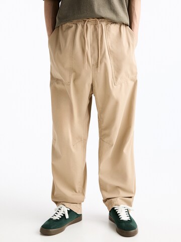 Pull&Bear Loosefit Broek in Beige: voorkant