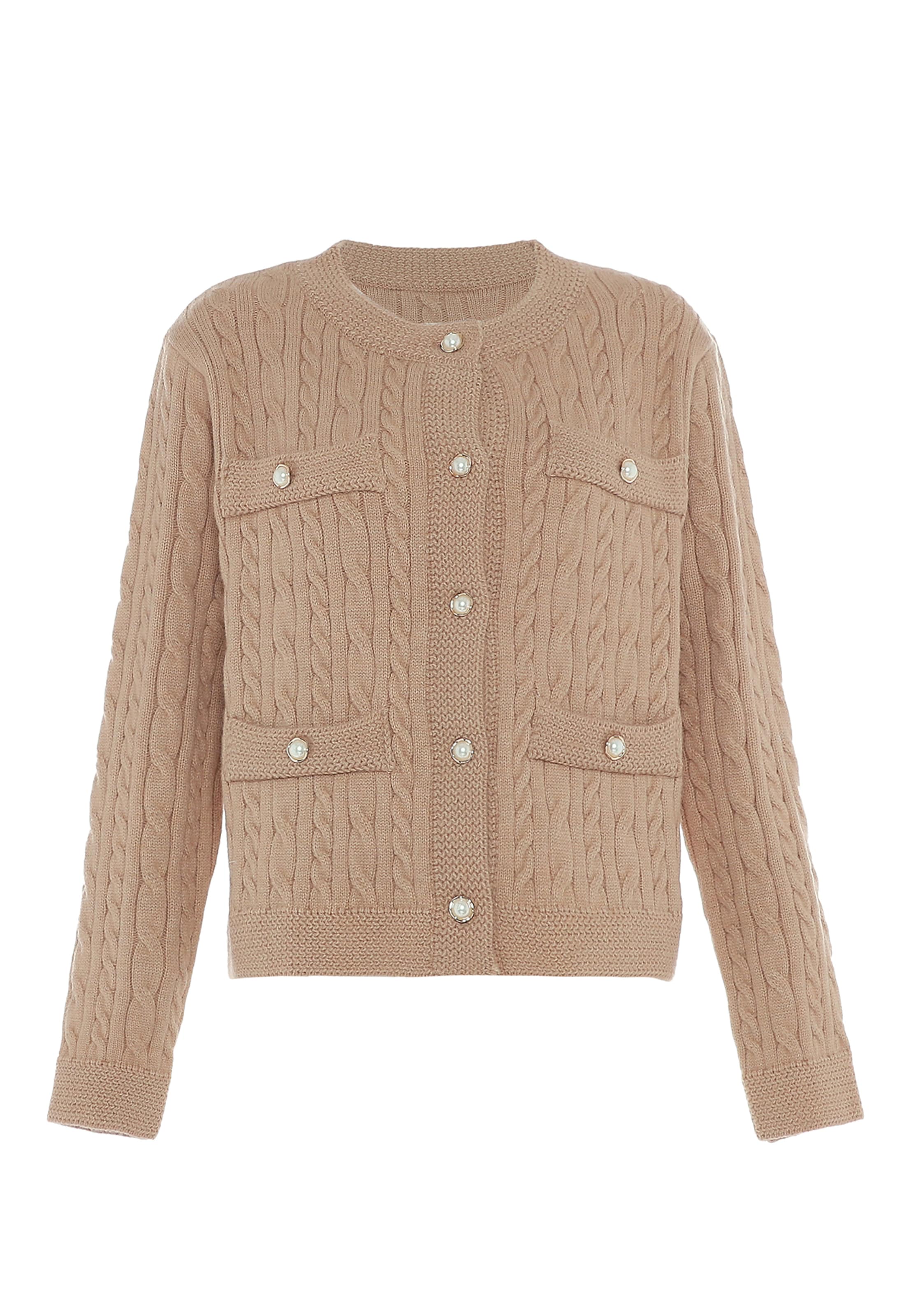 caspio Strickjacke in Beige: Vorderseite