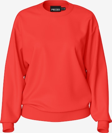 Sweat-shirt 'PCChilli' PIECES en rouge : devant