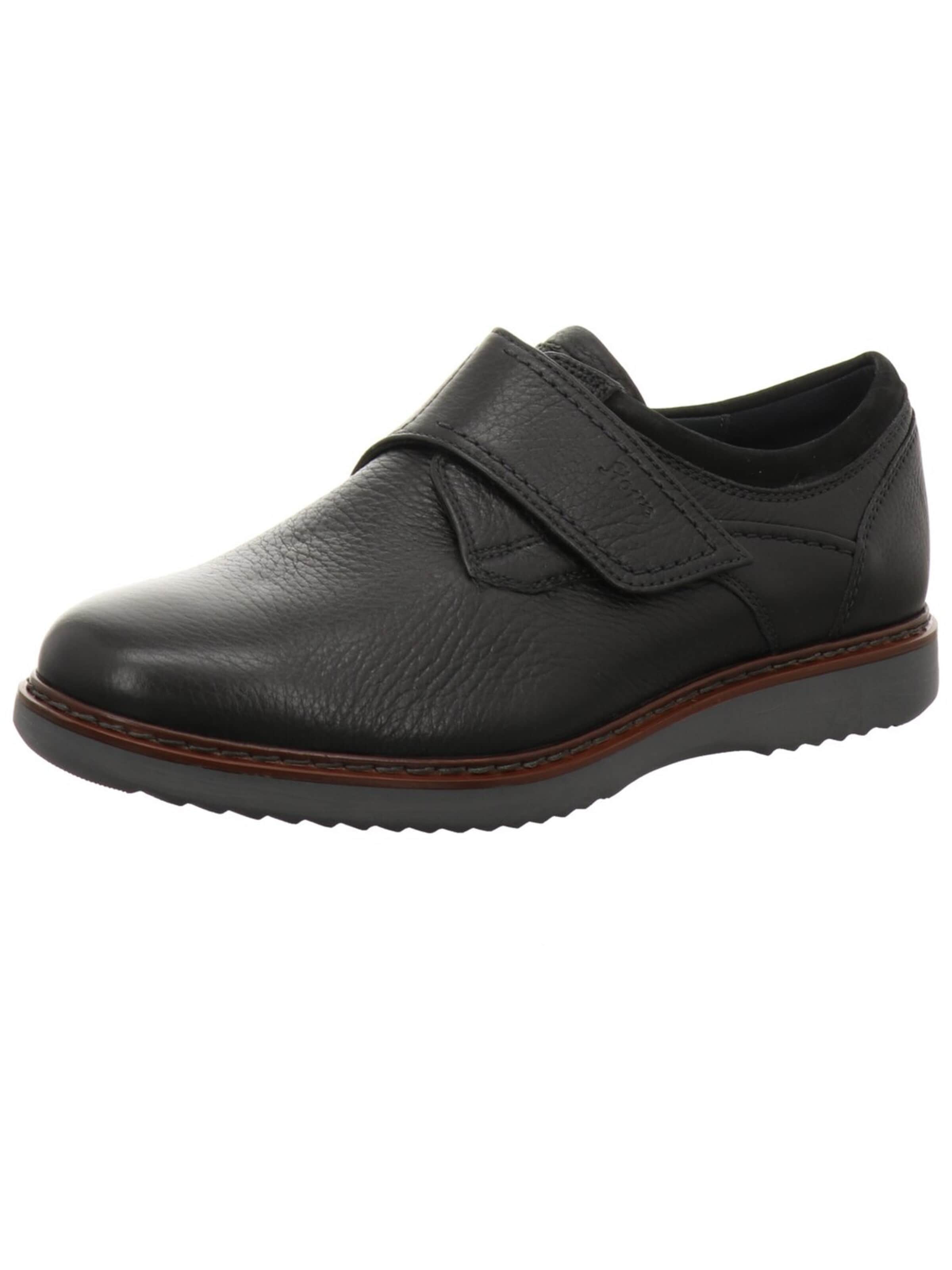 SIOUX Classic Flats 'Slipper Herren Uras Klettverschluss Echtleder in schwarz' in 41 in Black, Item view