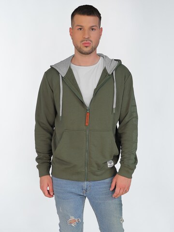 TOP GUN Sweatjacke in Grün: Vorderseite