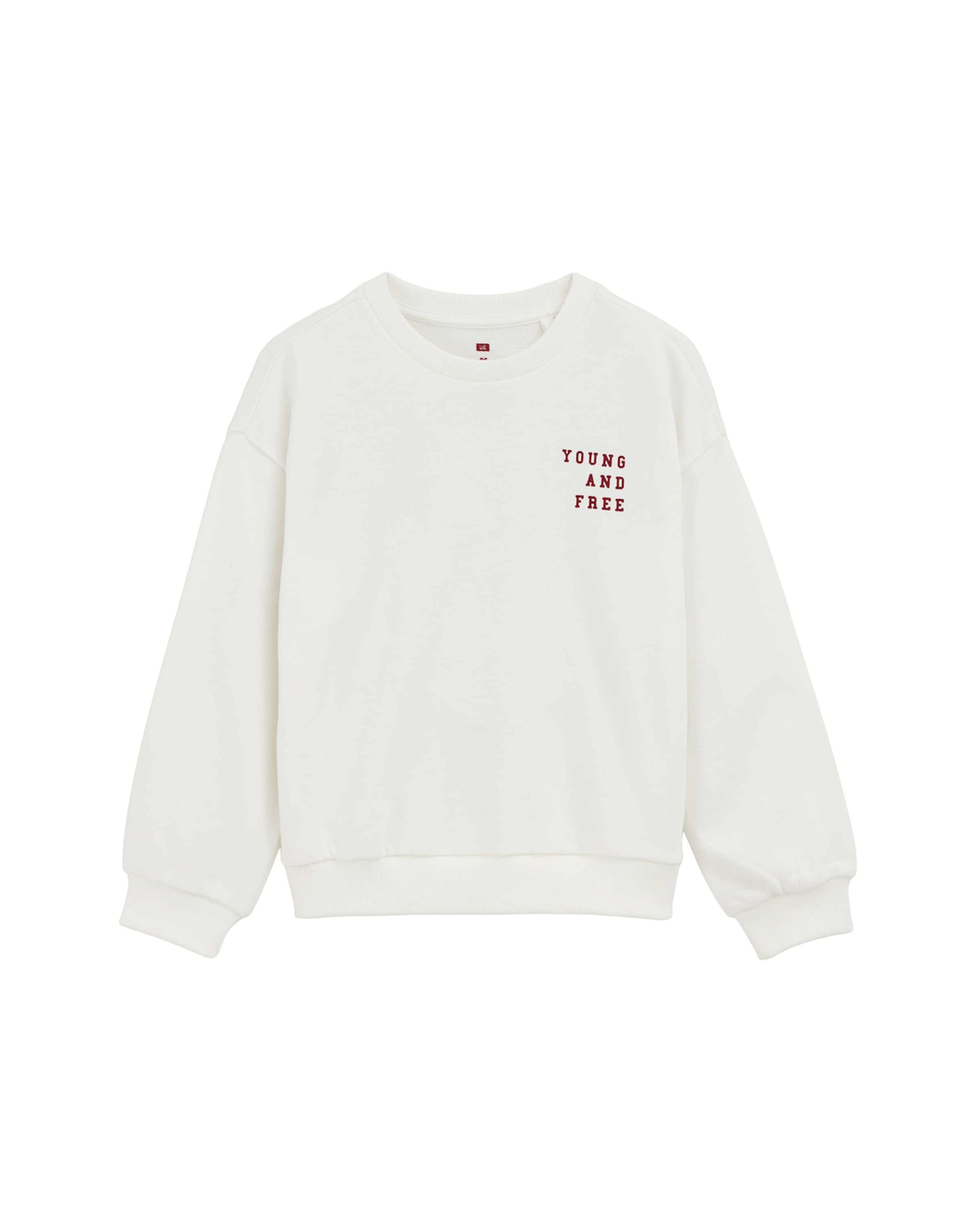 WE Fashion Суичър в бяло: отпред