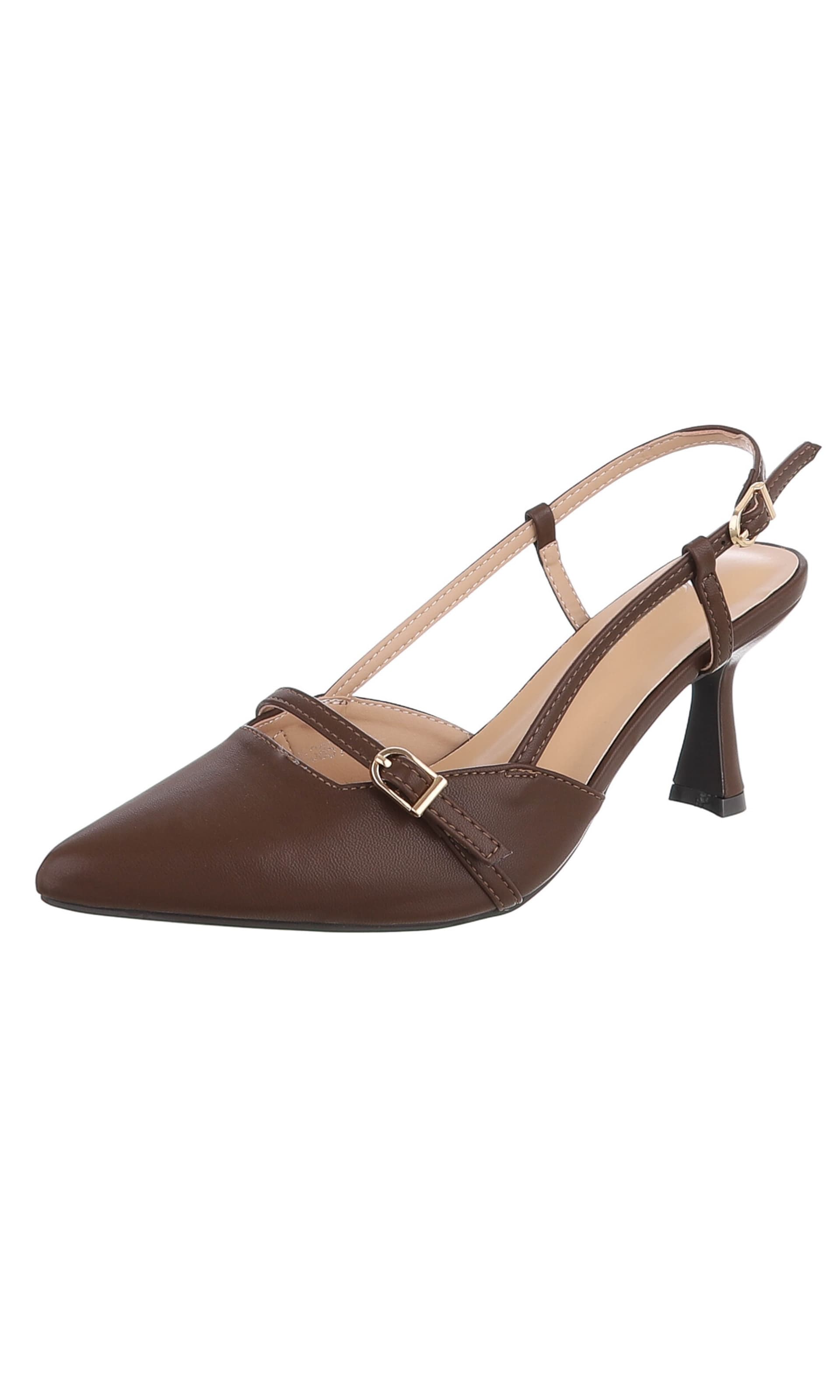 Ital-Design Slingpumps in Braun: Vorderseite