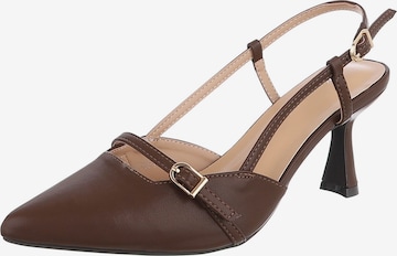 Ital-Design Slingpumps in Braun: Vorderseite