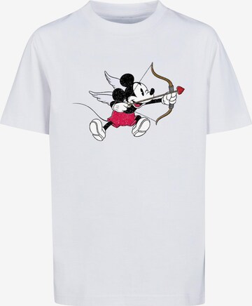 ABSOLUTE CULT Shirt 'Mickey Mouse - Love Cherub' in Wit: voorkant