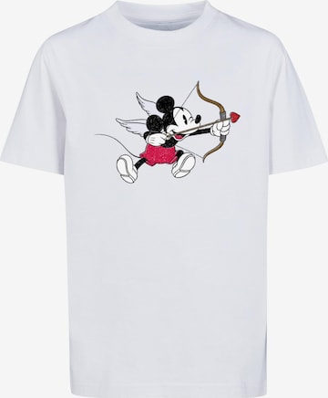 ABSOLUTE CULT T-Shirt 'Mickey Mouse - Love Cherub' in Weiß: predná strana