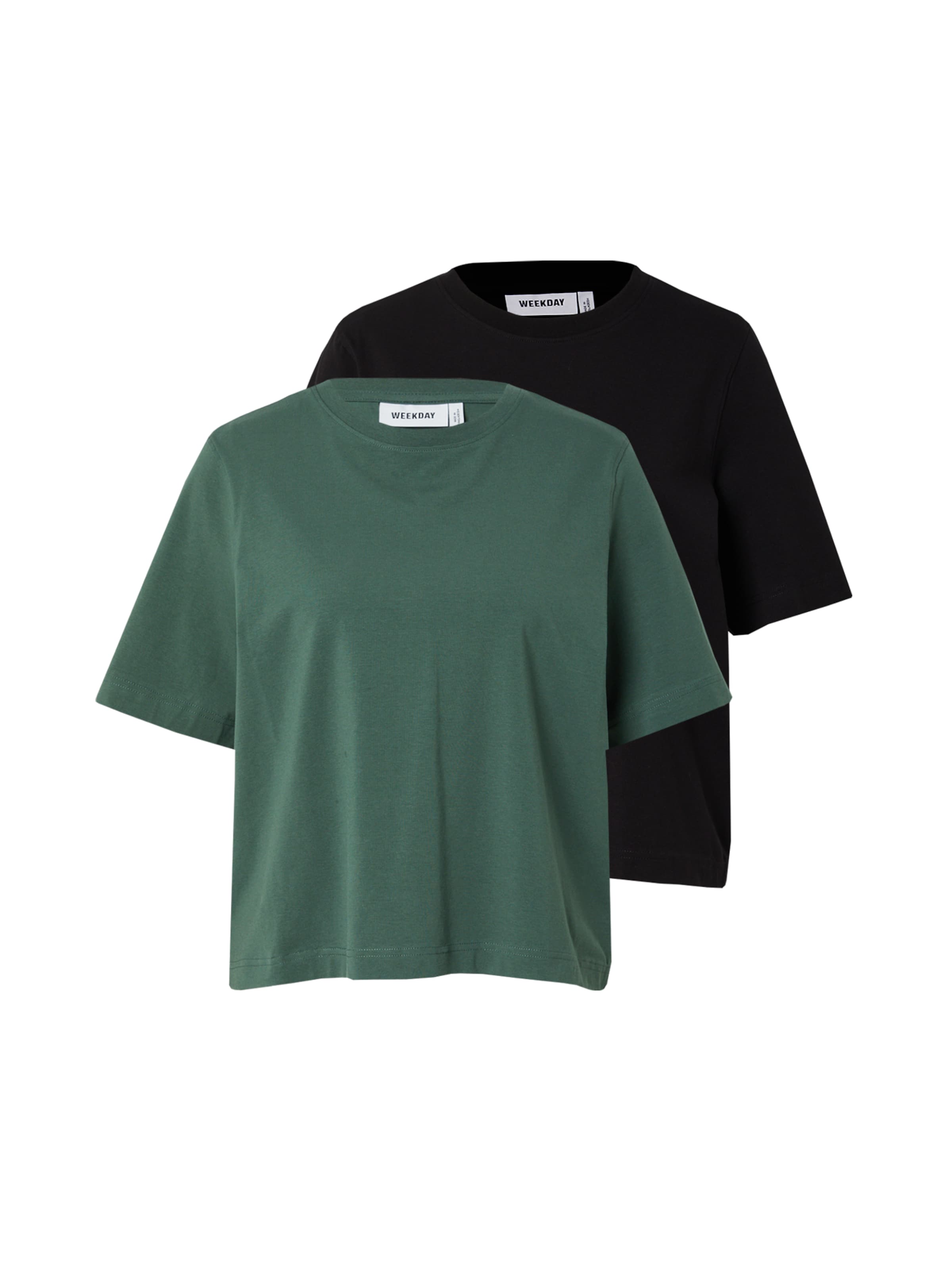 T-shirt WEEKDAY en vert : devant