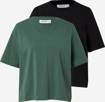 WEEKDAY Μπλουζάκι σε πράσινο: μπροστά