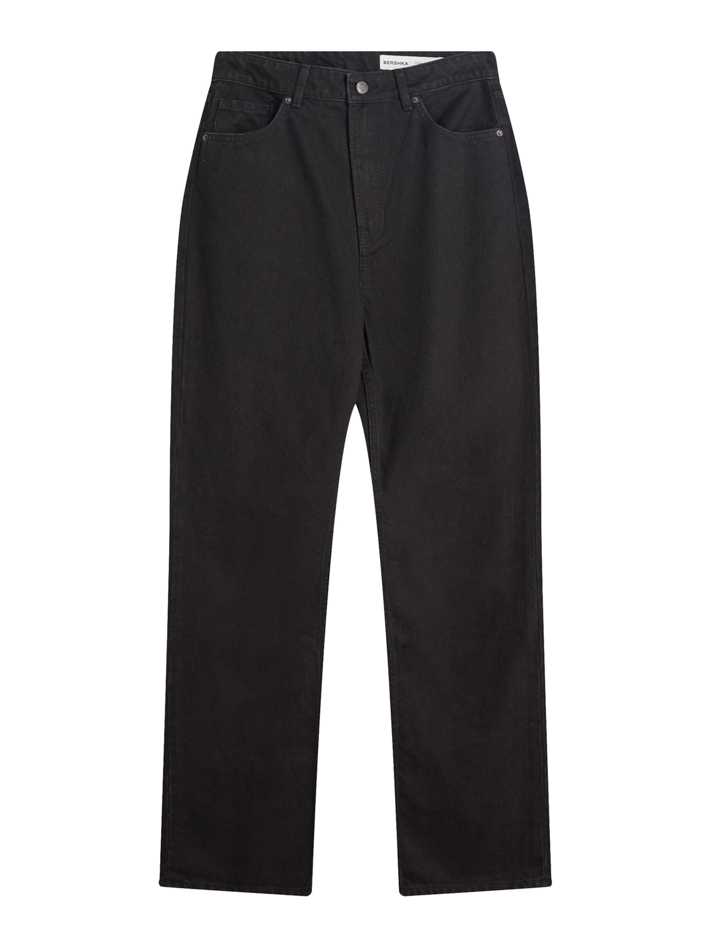 BershkaSlimfit Traperice - crna boja: prednji dio