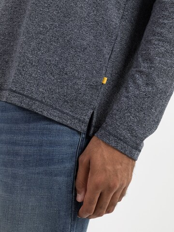 CAMEL ACTIVE Langarm Henleyshirt aus nachhaltigen Baumwollmix in Blau