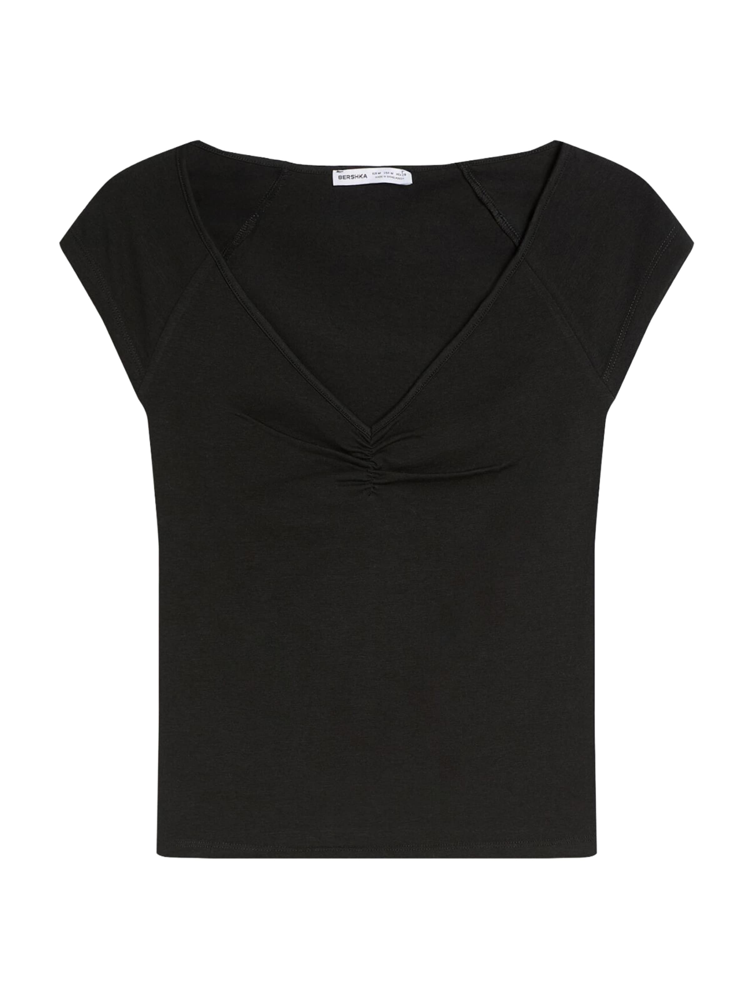 Bershka Tričko – černá: přední strana