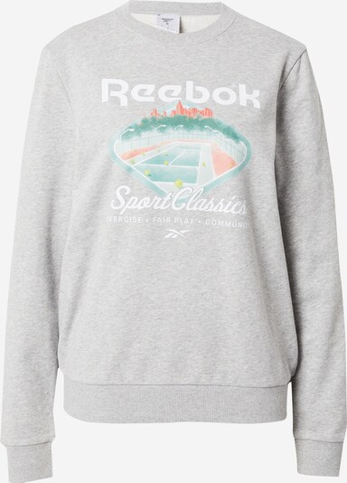 Reebok Sport sweatshirt i grå / grön / melon / vit, Produktvy