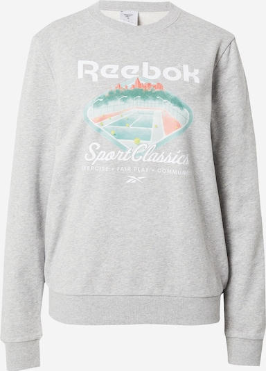 Reebok Sport sweatshirt i grå / grön / melon / vit, Produktvy