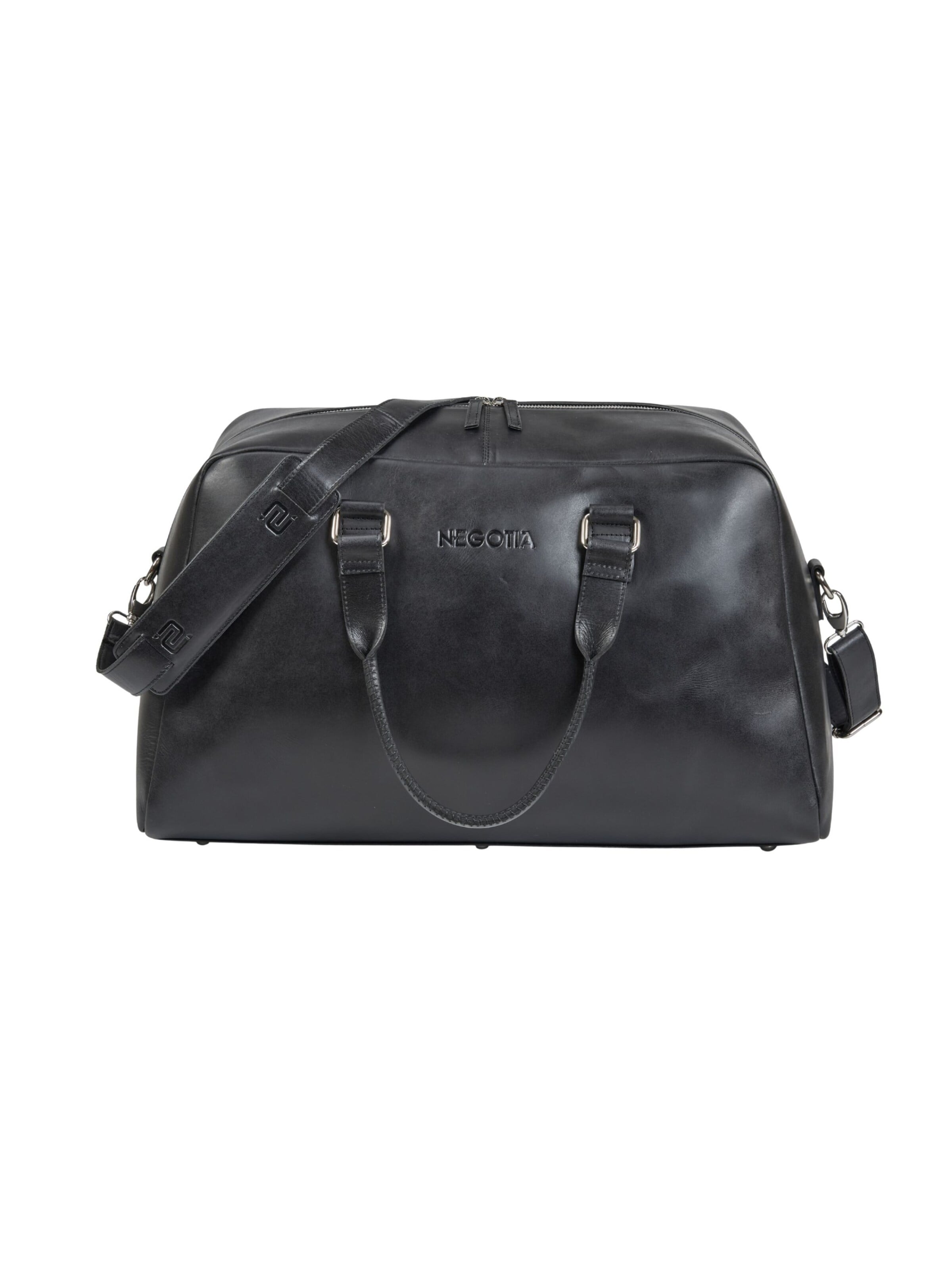 NEGOTIA Leather Weekend bag 'Valen' in Black: front