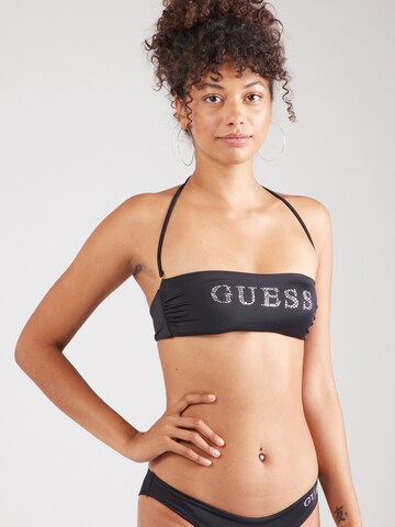 GUESS - Bandeau Top de biquíni em preto: frente