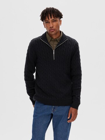 SELECTED HOMME Sweater in Black: front