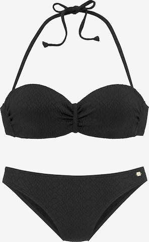 melns JETTE "Balconette" stila krūšturis Bikini: no priekšpuses