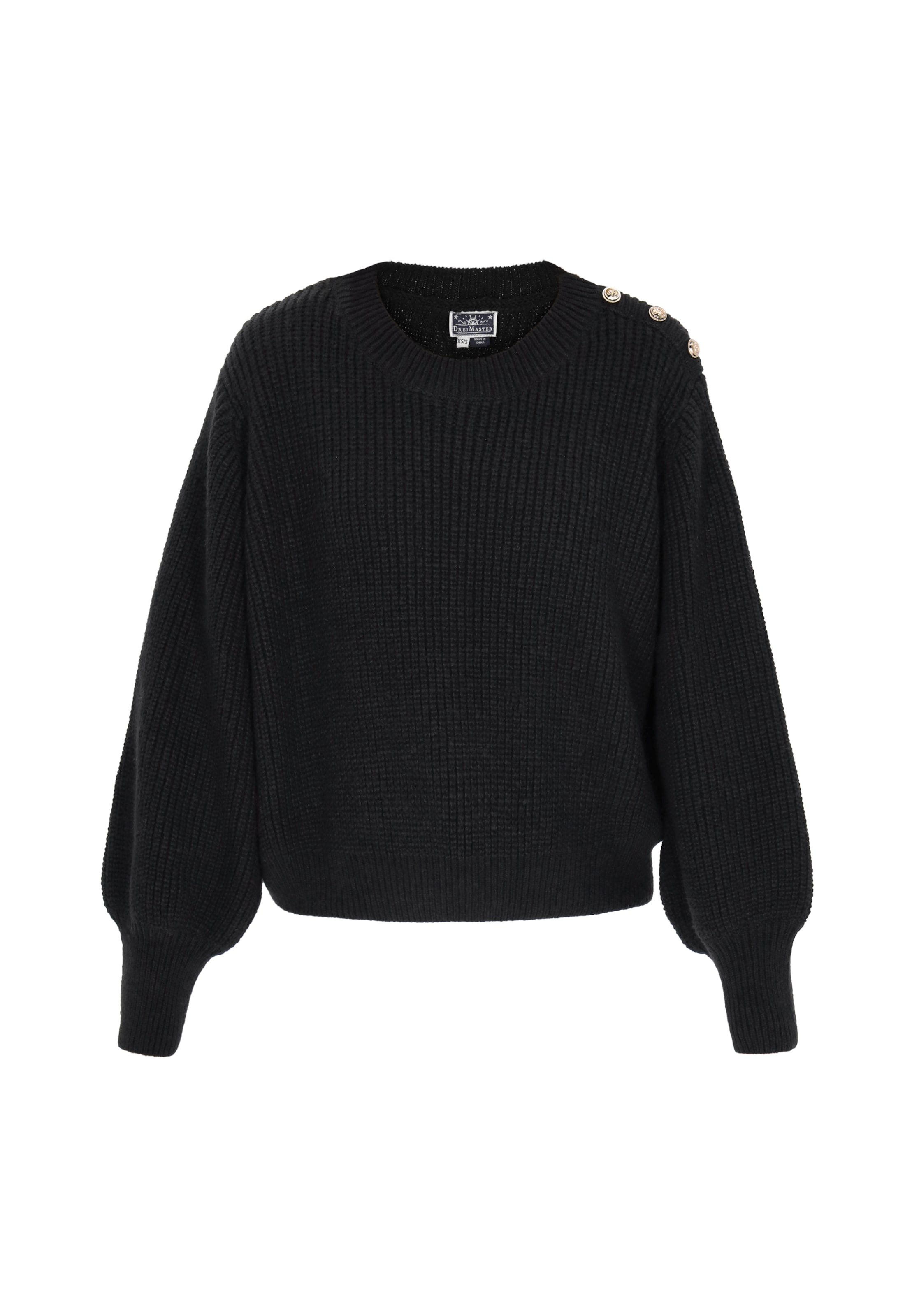 melns DreiMaster Maritim Džemperis: no priekšpuses