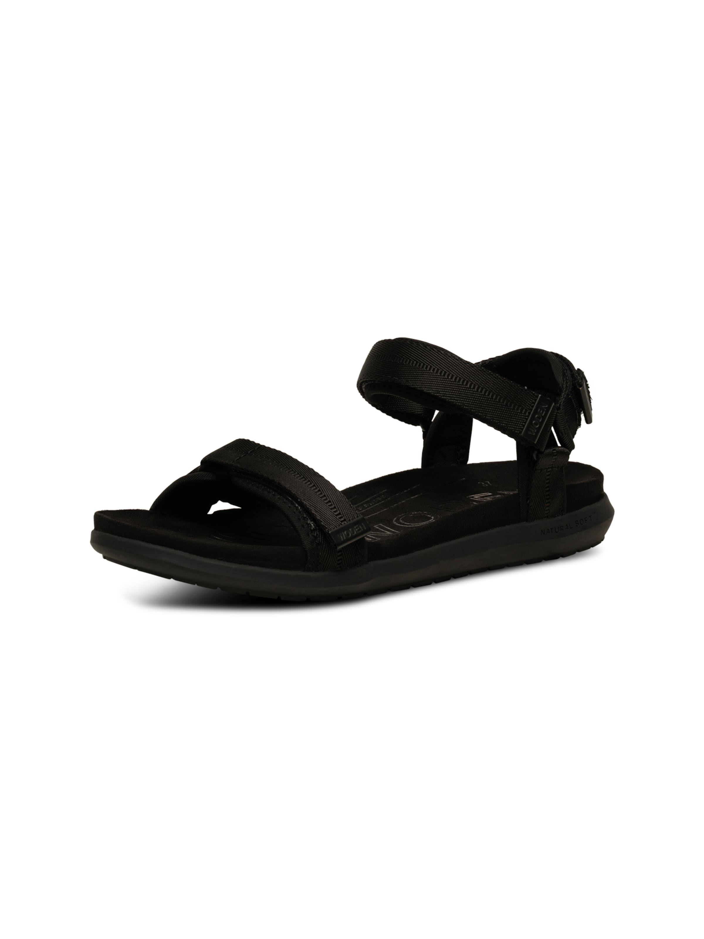 WODEN Sandaal ' Line Lite ' in Zwart: voorkant