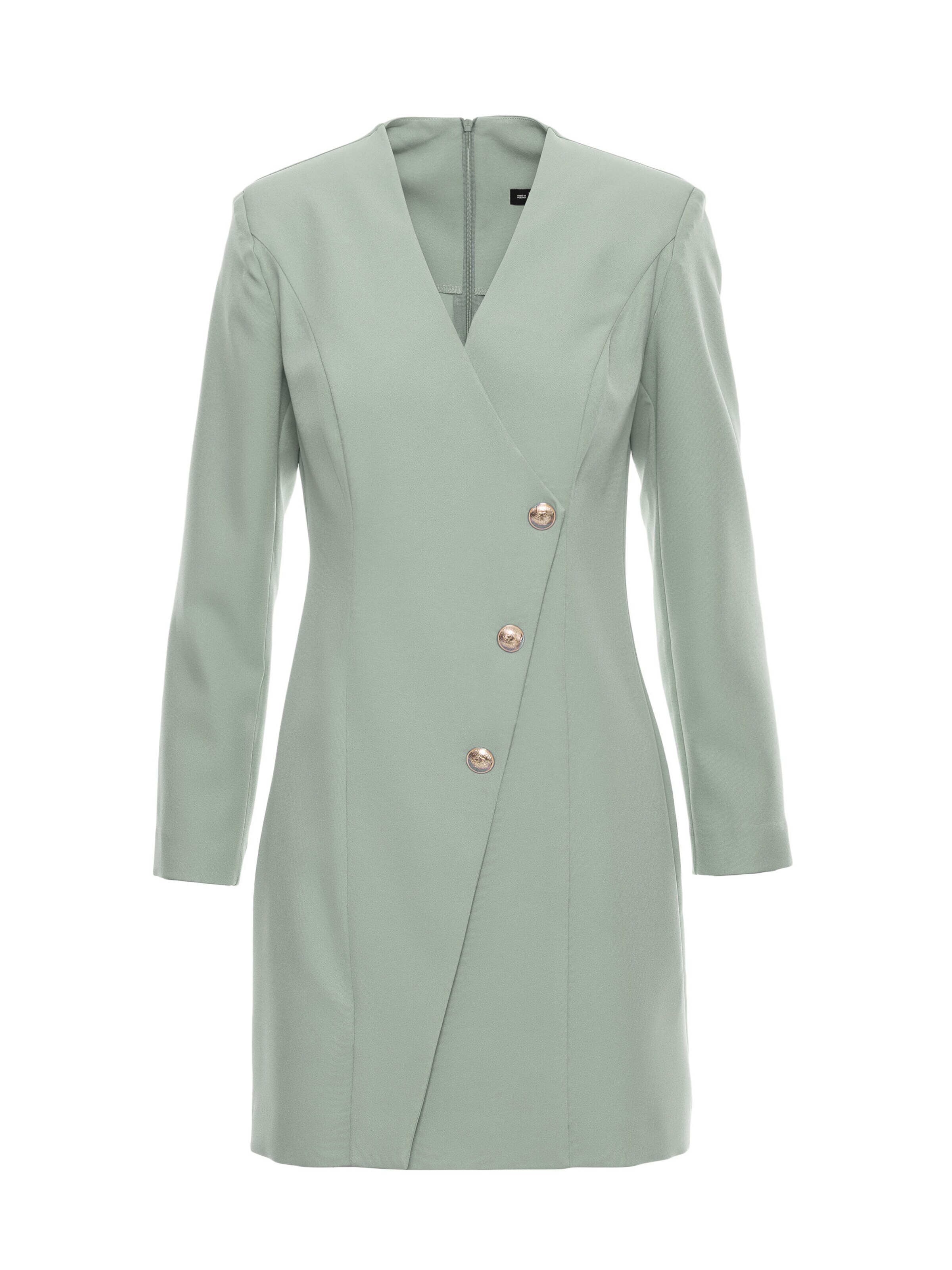 Rochie 'Sukienka żakietowa ze złotymi guzikami' de la made of emotion pe verde: față