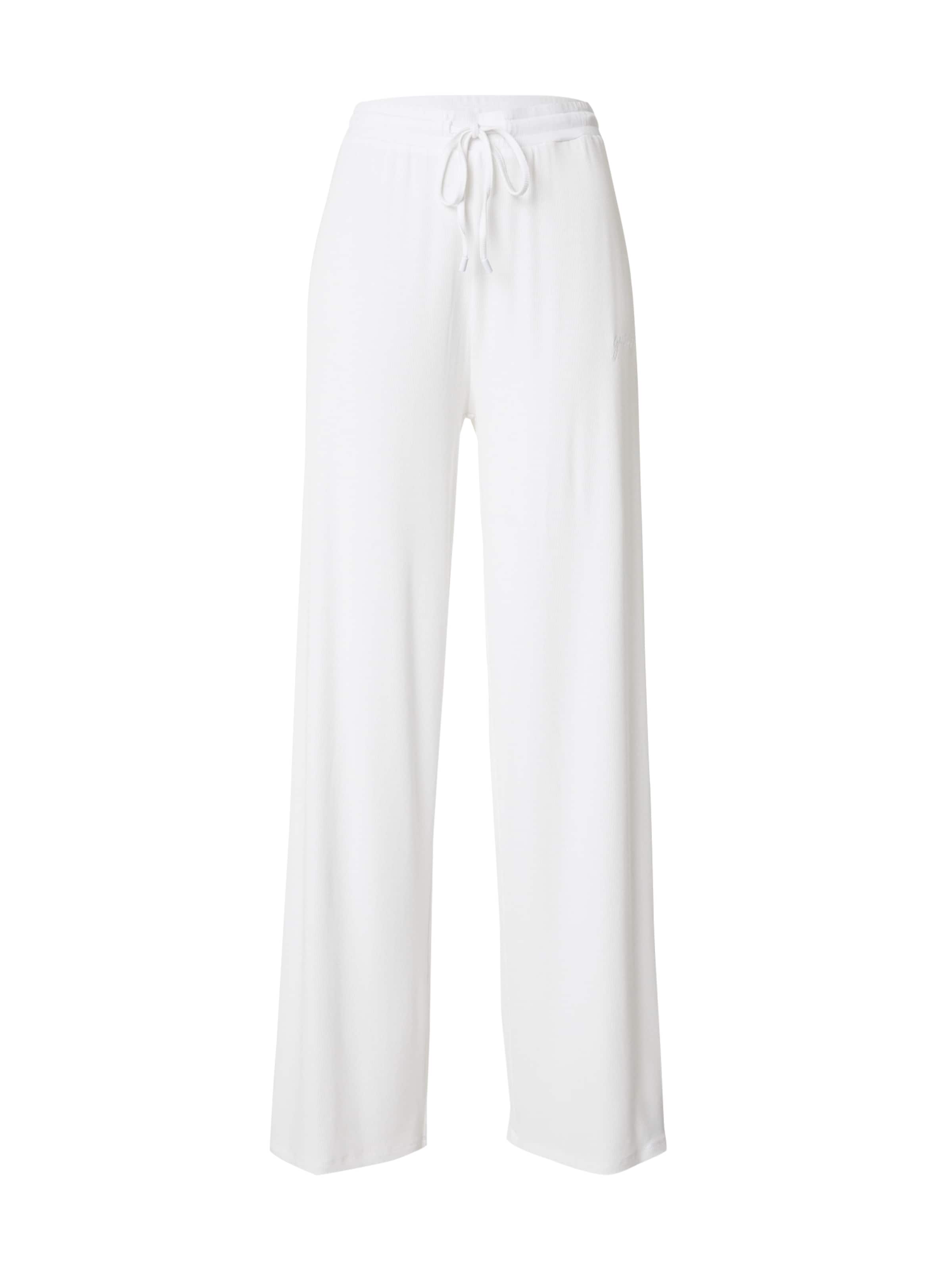 Wide Leg Pantalon 'Lia' GUESS en blanc : devant
